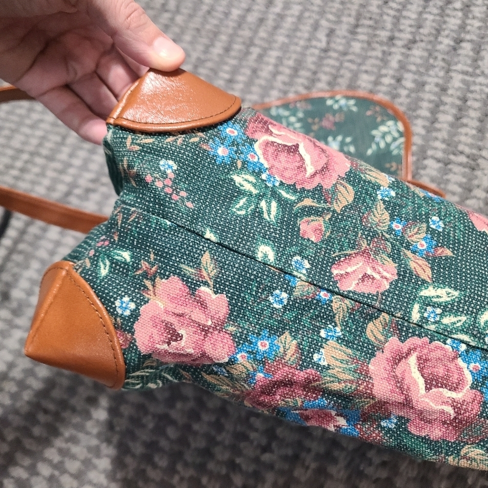 vintage 1994‎ Avon Garden Tapestry shoulder bag green floral pattern VTG - Picture 11 of 16